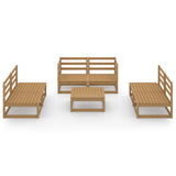 vidaXL 7-Piece Lounge Set Solid Pinewood Honey Brown