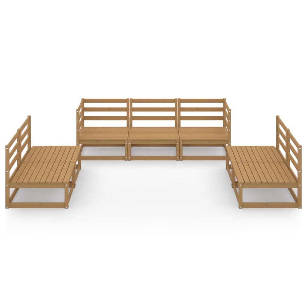 vidaXL 7-Piece Lounge Set Solid Pinewood Honey Brown