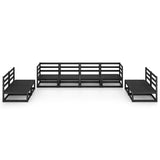 vidaXL 8-Piece Lounge Set Solid Pinewood Black