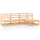 vidaXL 4-Piece Solid Pine Wood Lounge Set