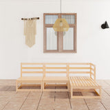 vidaXL 4-Piece Solid Pine Wood Lounge Set