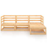 vidaXL 4-Piece Solid Pine Wood Lounge Set