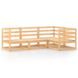 vidaXL 4-Piece Solid Pine Wood Lounge Set