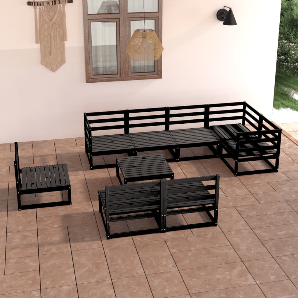 vidaXL 9-piece Lounge Set Solid Pinewood Honey Brown