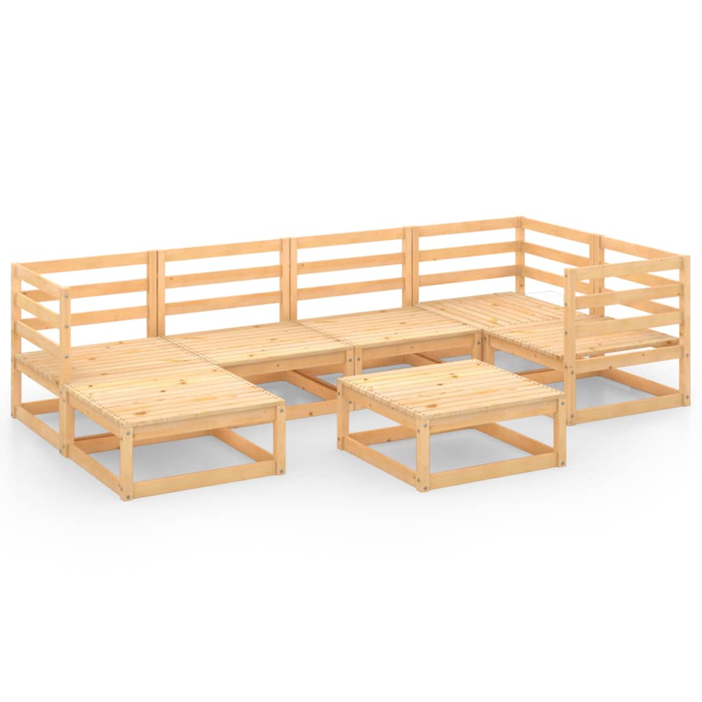 vidaXL 7-Piece Lounge Set Solid Pine Wood