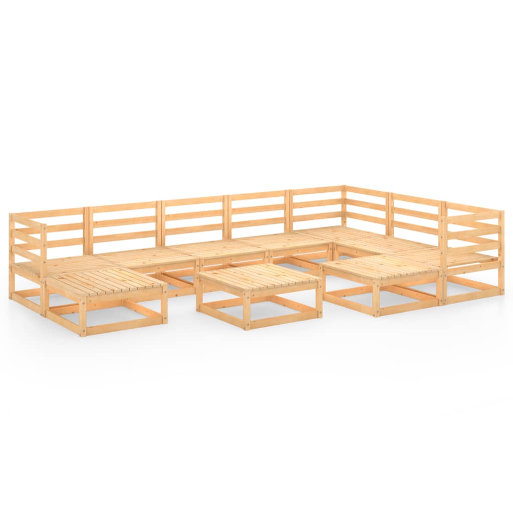 vidaXL 10-delige Loungeset massief grenenhout
