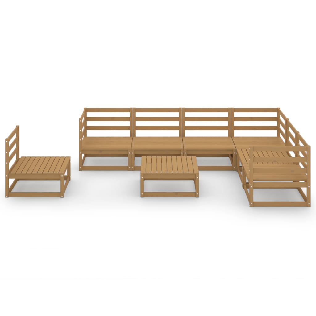 vidaXL 8-Piece Lounge Set Solid Pine Wood Honey Brown