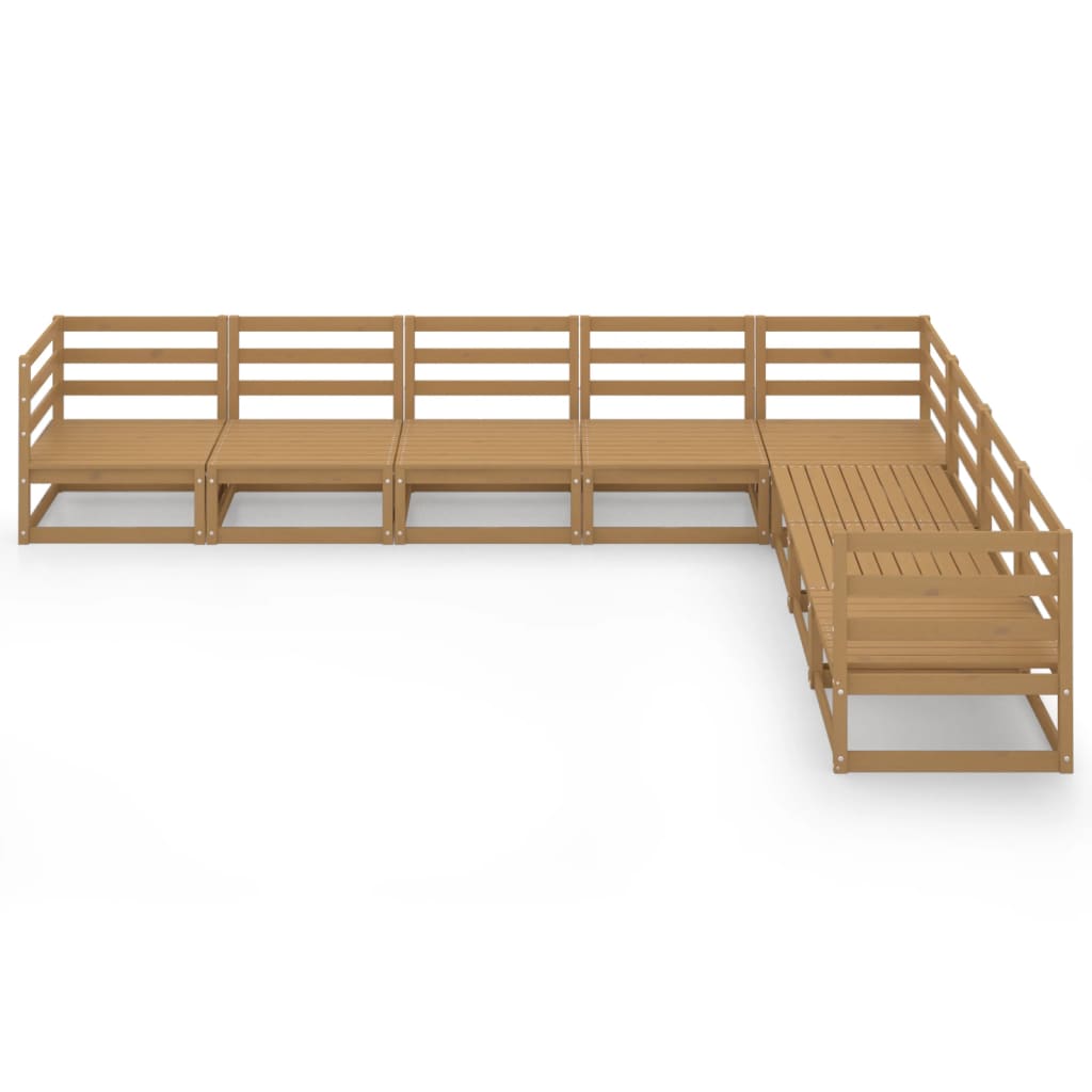 vidaXL 8-Piece Lounge Set Solid Pine Wood Honey Brown