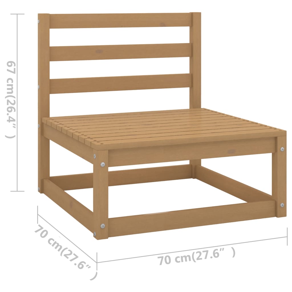 vidaXL 8-Piece Lounge Set Solid Pine Wood Honey Brown