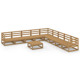 vidaXL 10-Piece Lounge Set Solid Pine Honey Brown