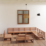 vidaXL 13-Piece Lounge Set Solid Pine Honey Brown