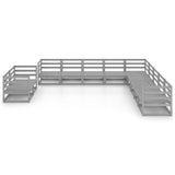 vidaXL 11-Piece Solid Pinewood Lounge Set Grey