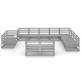 vidaXL 12-Piece Lounge Set Solid Pinewood Grey
