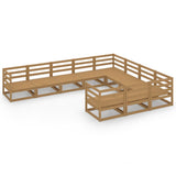 vidaXL 10-Piece Solid Pinewood Lounge Set