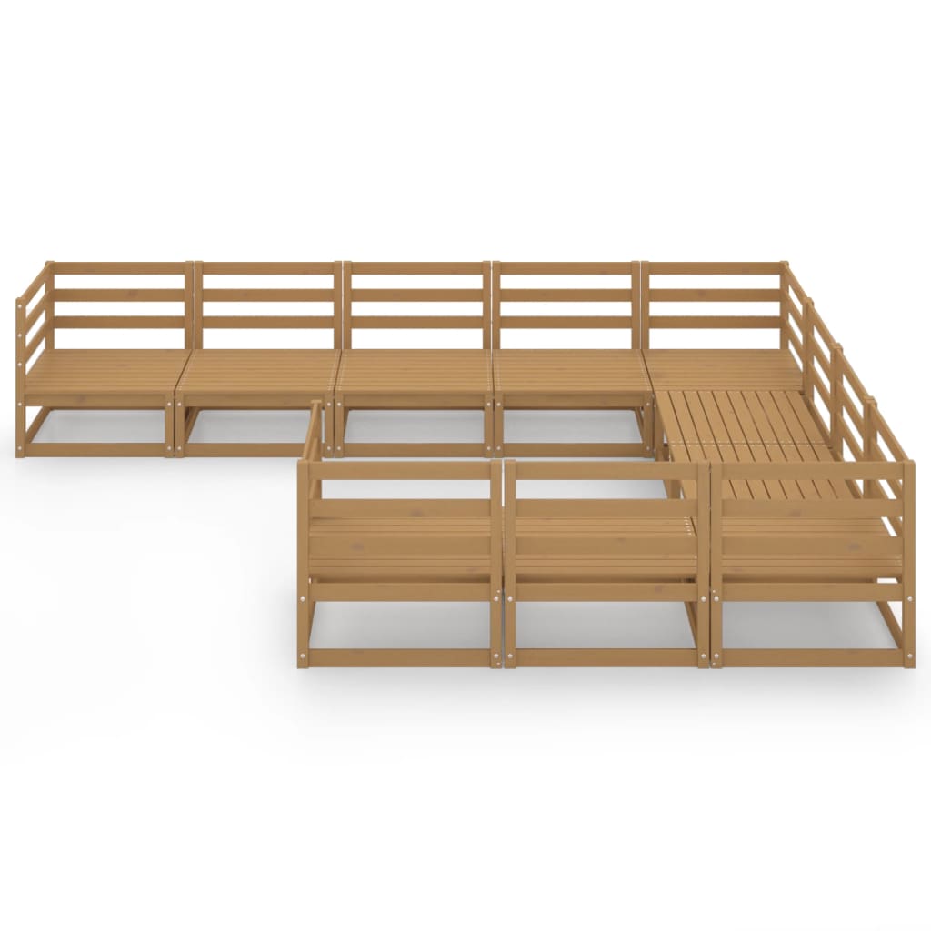 vidaXL 10-Piece Solid Pinewood Lounge Set