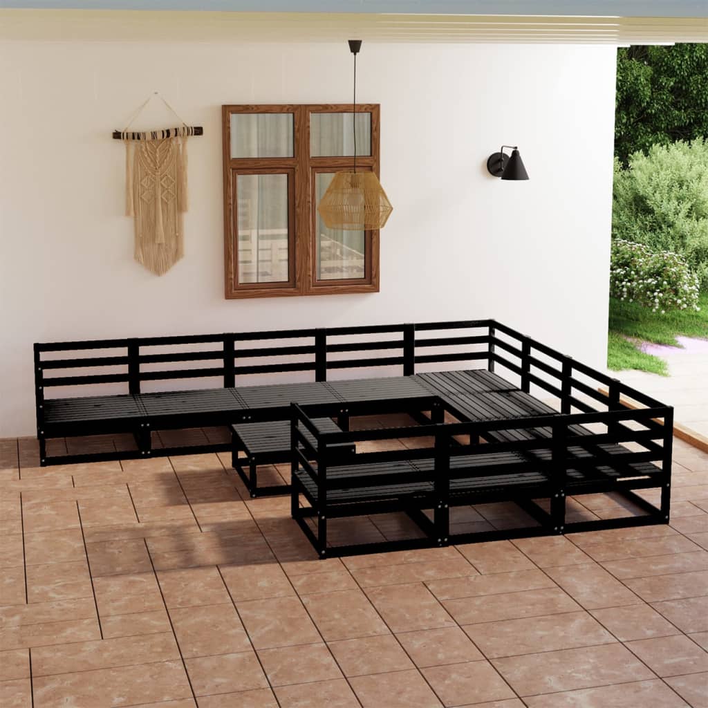 vidaXL 11-Piece Solid Pine Wood Lounge Set