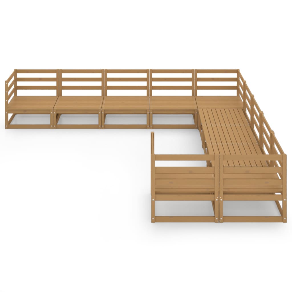 vidaXL 10-delige Loungeset massief grenenhout
