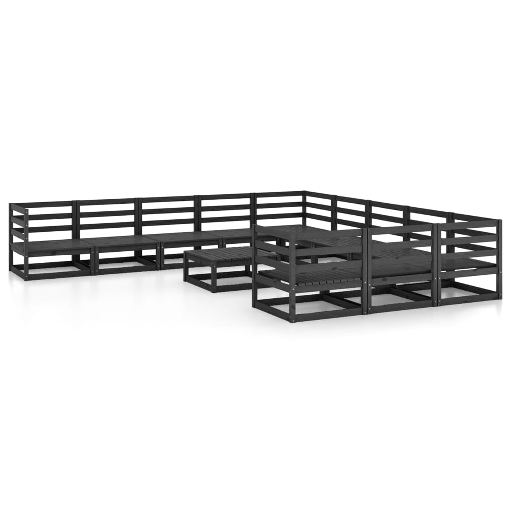 vidaXL 12-piece Solid Pinewood Lounge Set