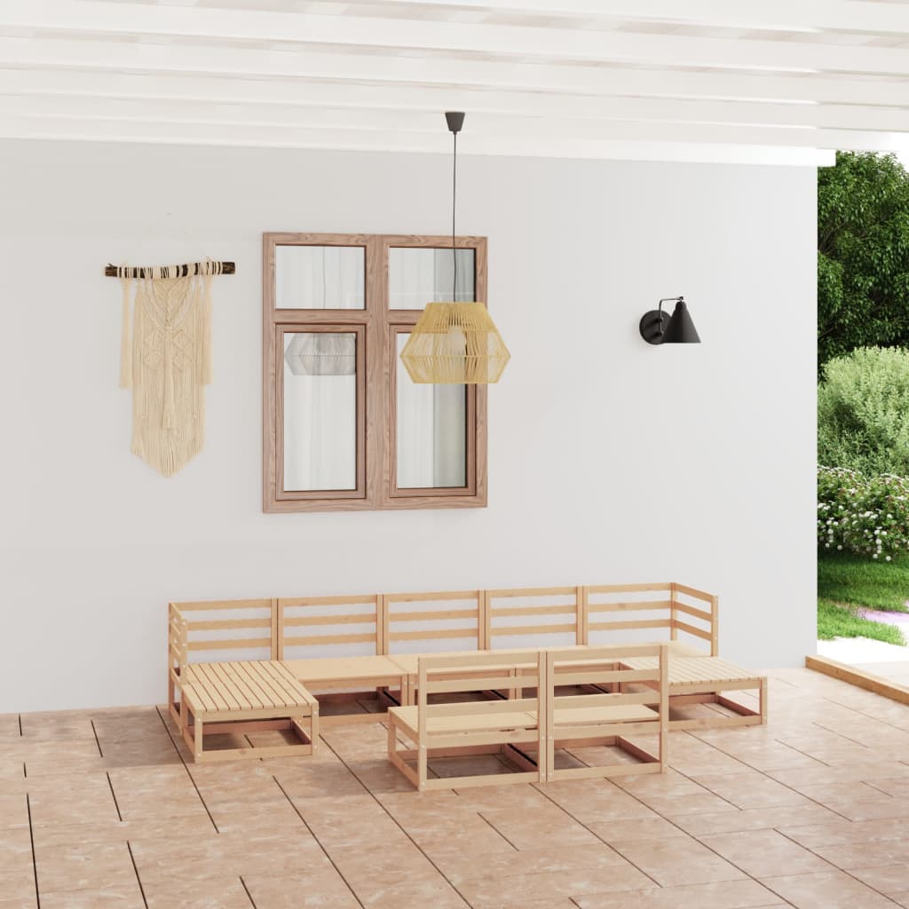 vidaXL 9-piece Lounge Set Solid Pine Wood