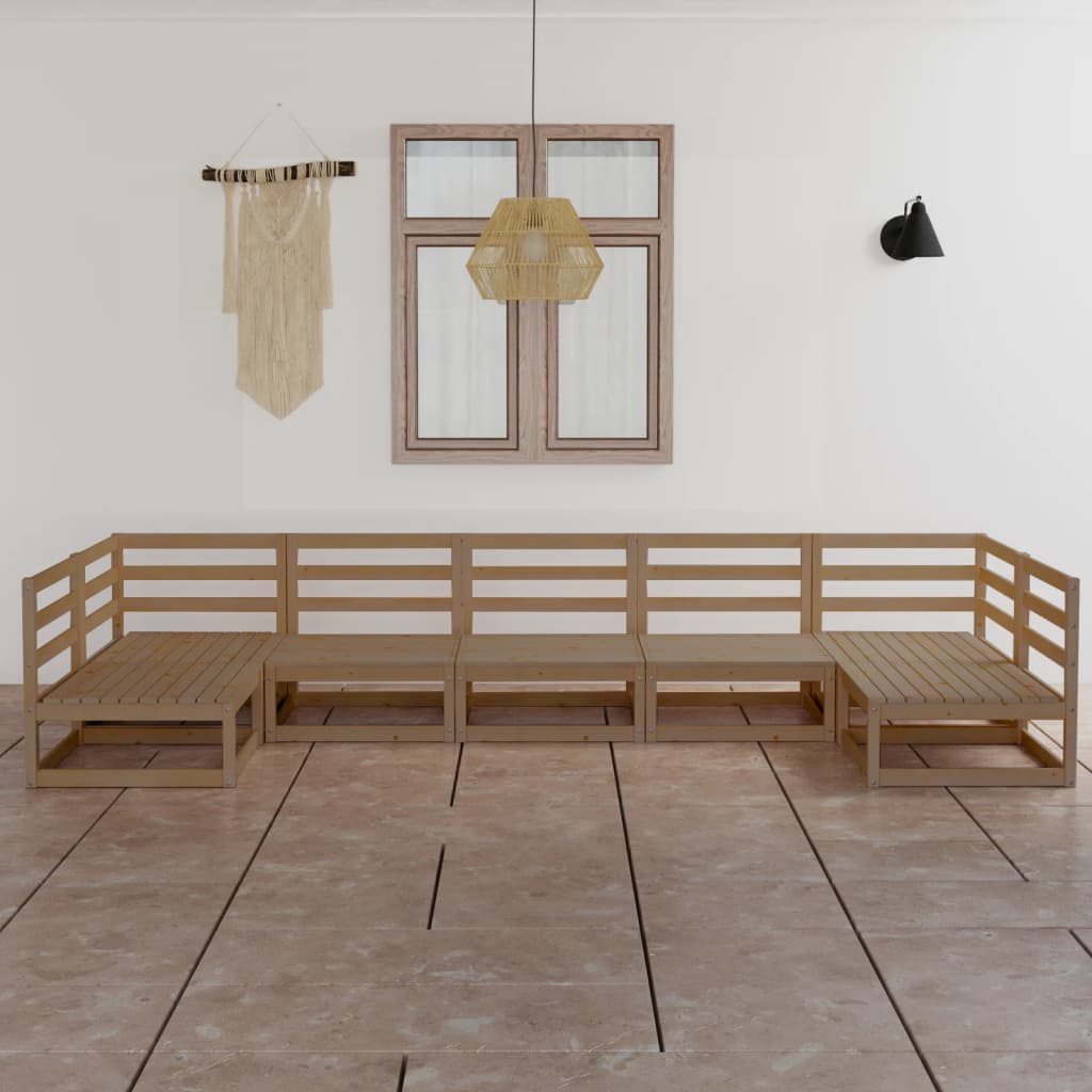 vidaXL 7-Piece Lounge Set Solid Pine Wood