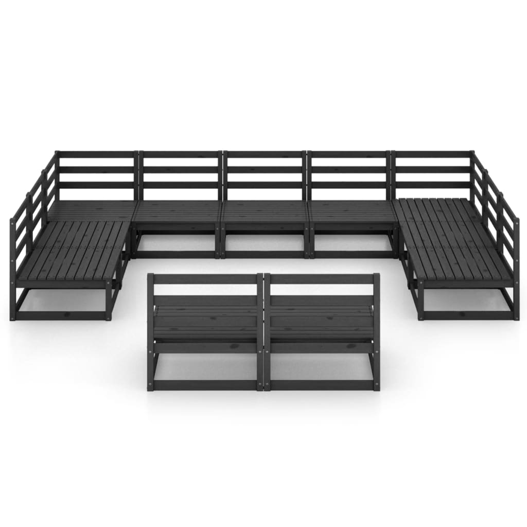 vidaXL 11-Piece Solid Pinewood Lounge Set