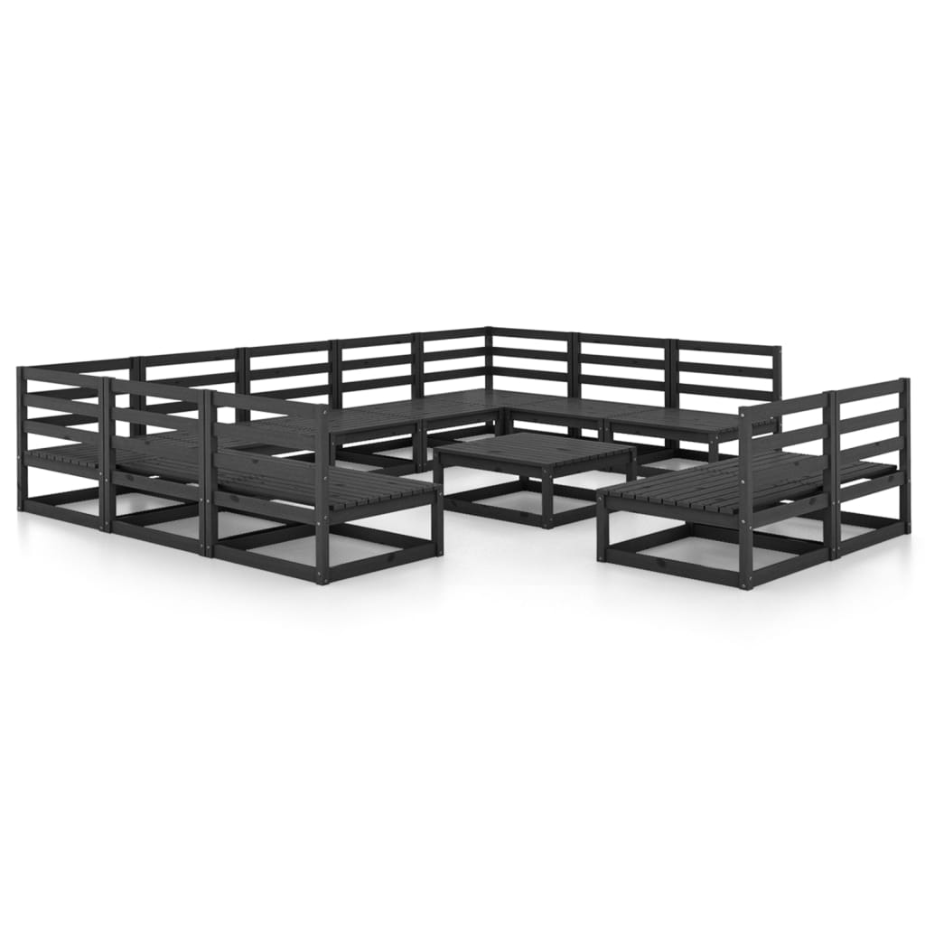 vidaXL 12-piece Solid Pinewood Lounge Set