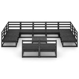 vidaXL 12-piece Solid Pinewood Lounge Set