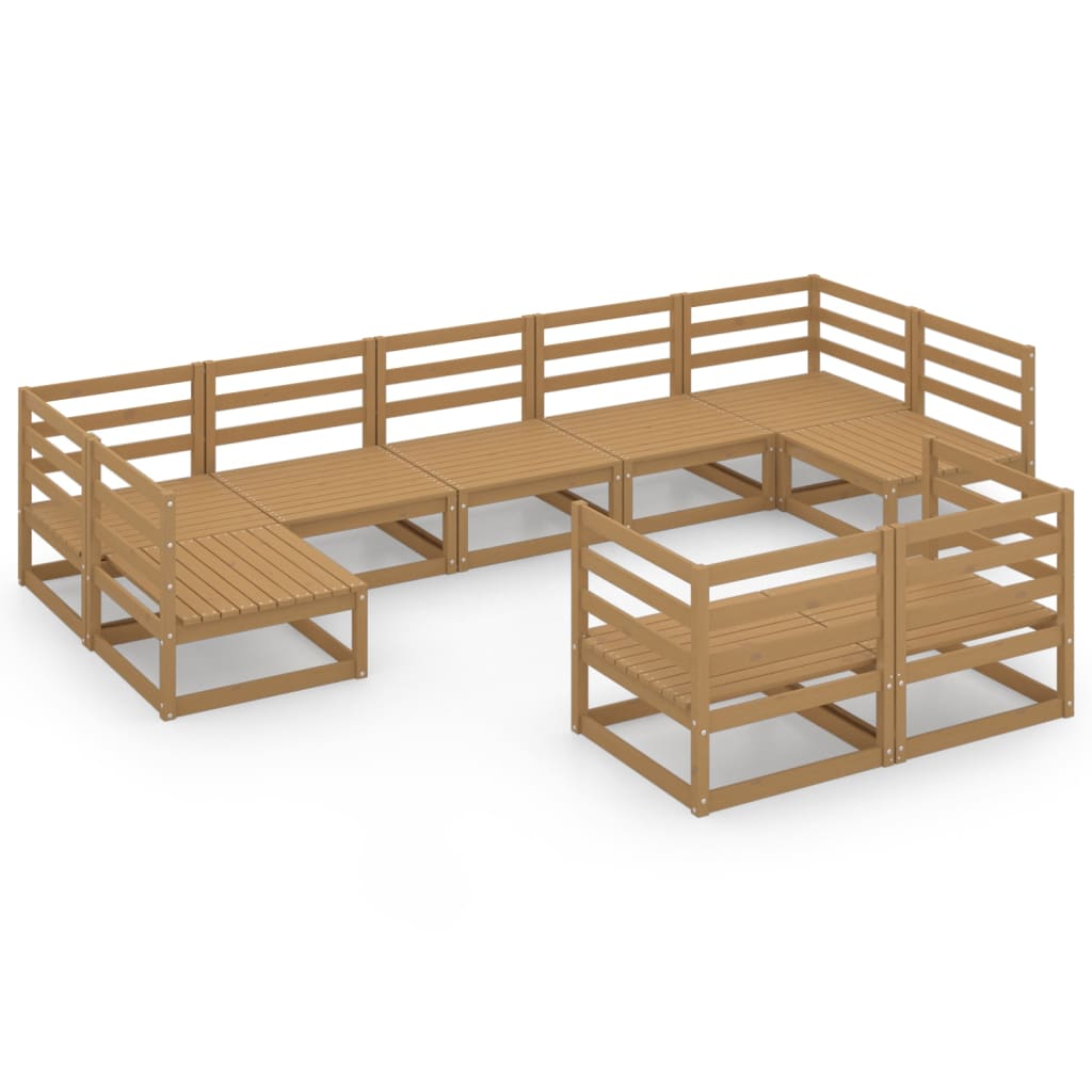 vidaXL 9-piece Lounge Set Solid Pine Wood