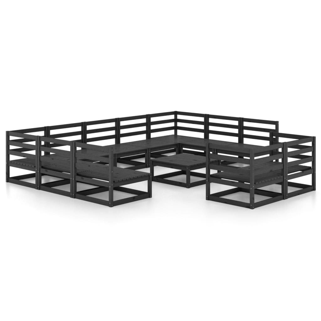 vidaXL 12-piece Solid Pinewood Lounge Set
