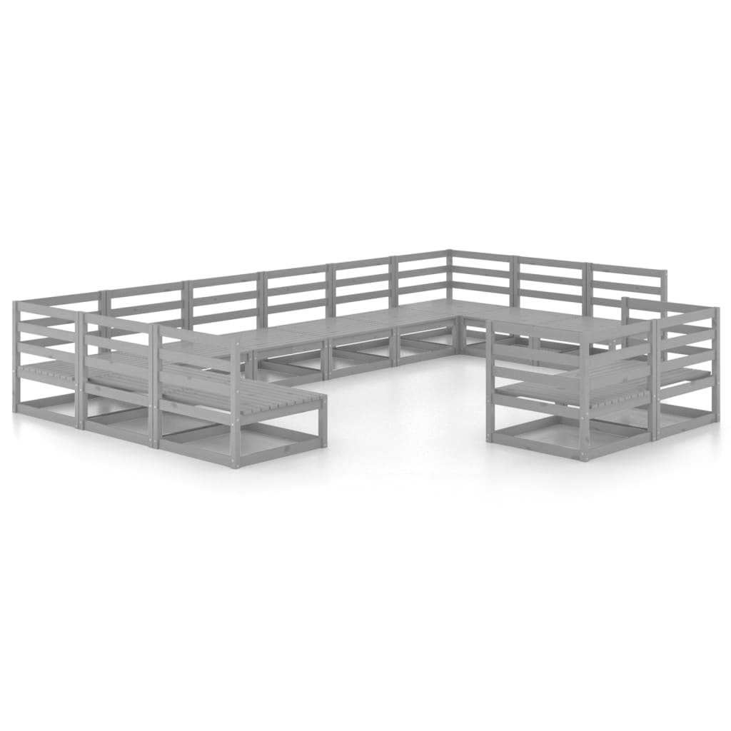 vidaXL 12-piece Solid Pinewood Lounge Set