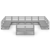 vidaXL 12-piece Solid Pinewood Lounge Set