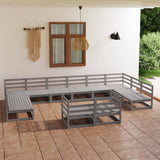 vidaXL 12-piece Solid Pinewood Lounge Set