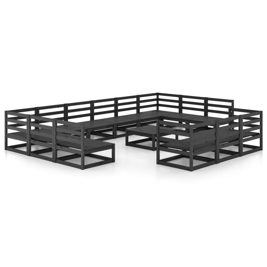 vidaXL 14-piece Lounge Set Solid Pine Wood