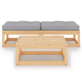 vidaXL 3-Piece Lounge Set with Cushions Solid Pine Wood