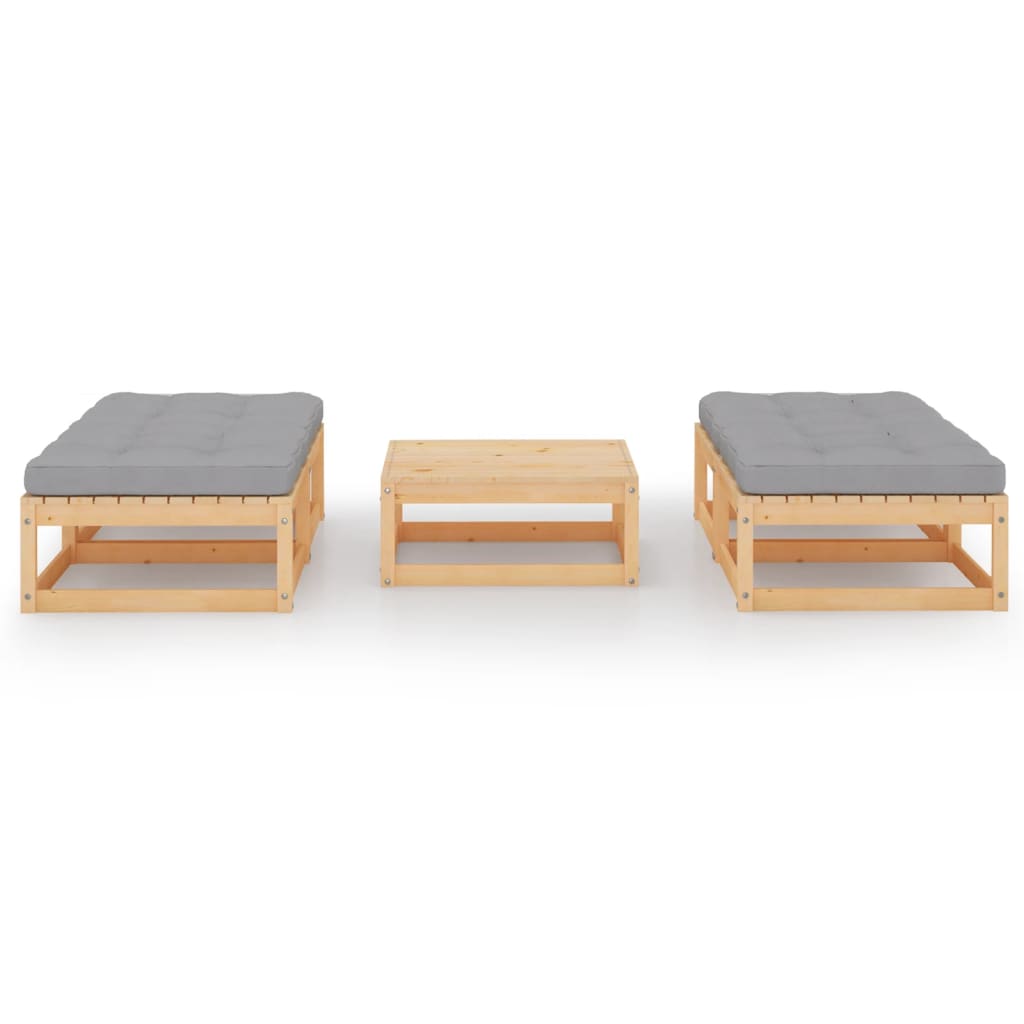 vidaXL 5-delige Loungeset met kussens massief grenenhout
