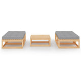 vidaXL 5-delige Loungeset met kussens massief grenenhout