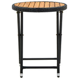 vidaXL Salontafel 60 cm poly rattan en massief acaciahout zwart