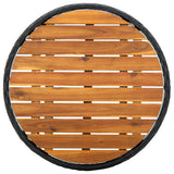 vidaXL Salontafel 60 cm poly rattan en massief acaciahout zwart