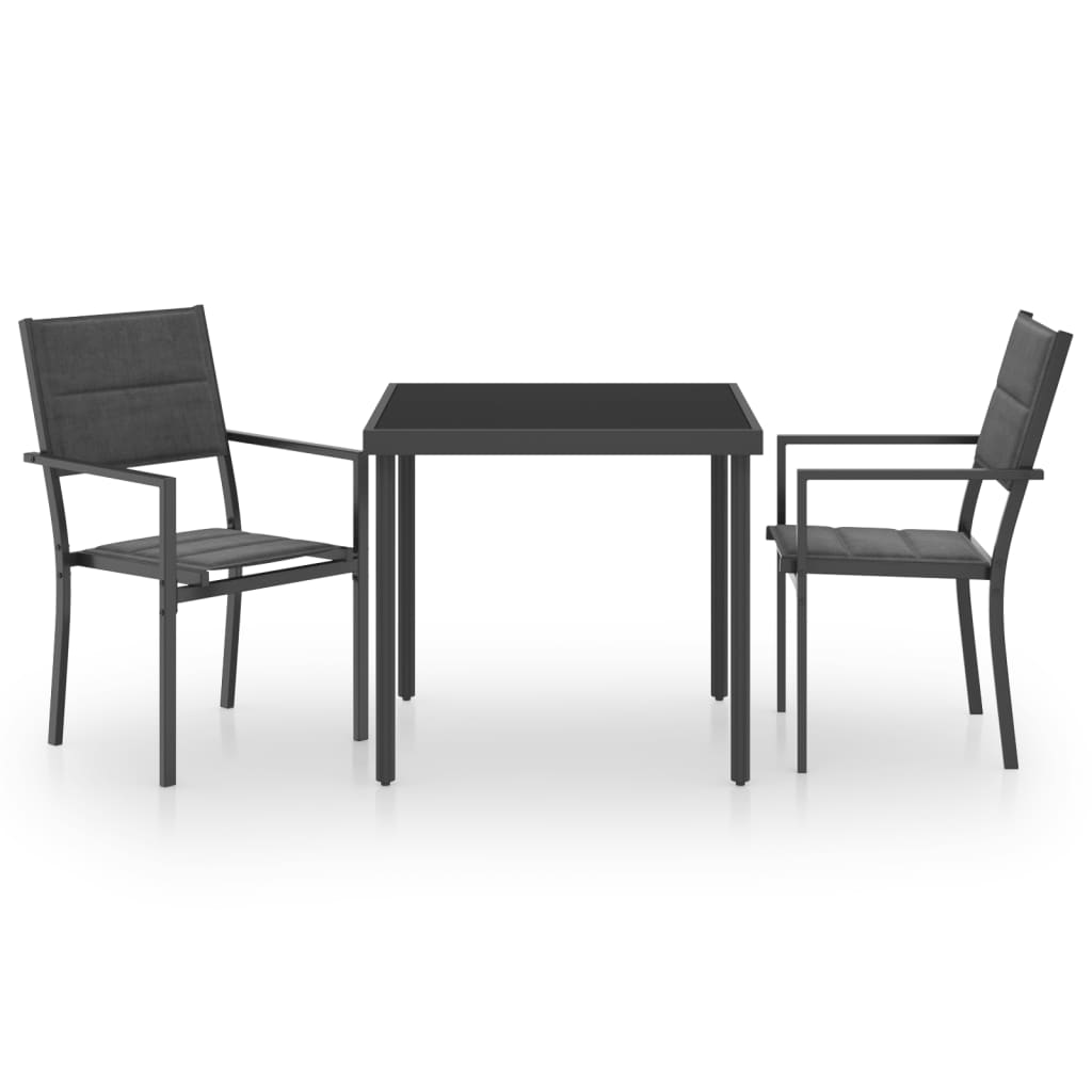 vidaXL 3-Piece Garden Dining Set Steel