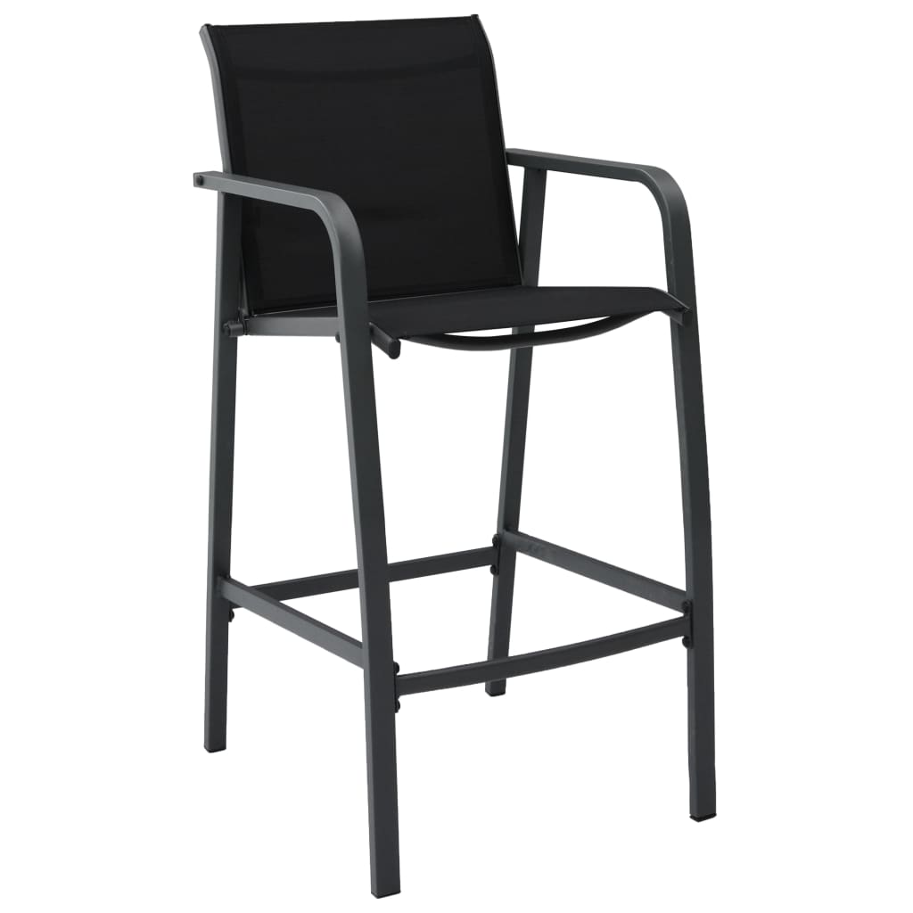 vidaXL 3-Piece Garden Bar Set Black