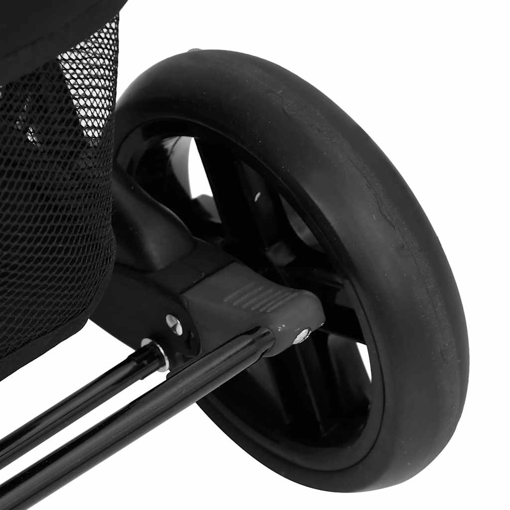 vidaXL Double Stroller Steel Light Grey