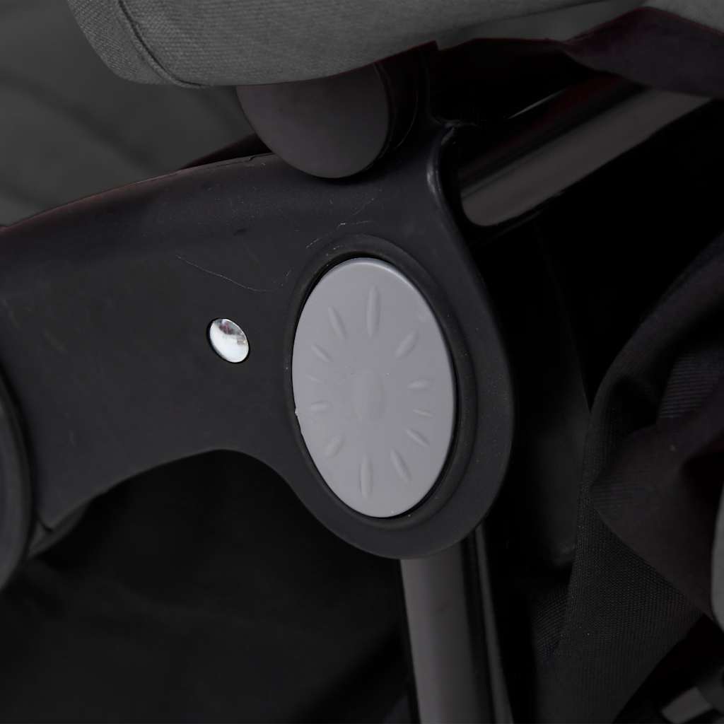 vidaXL Double Stroller Steel Light Grey