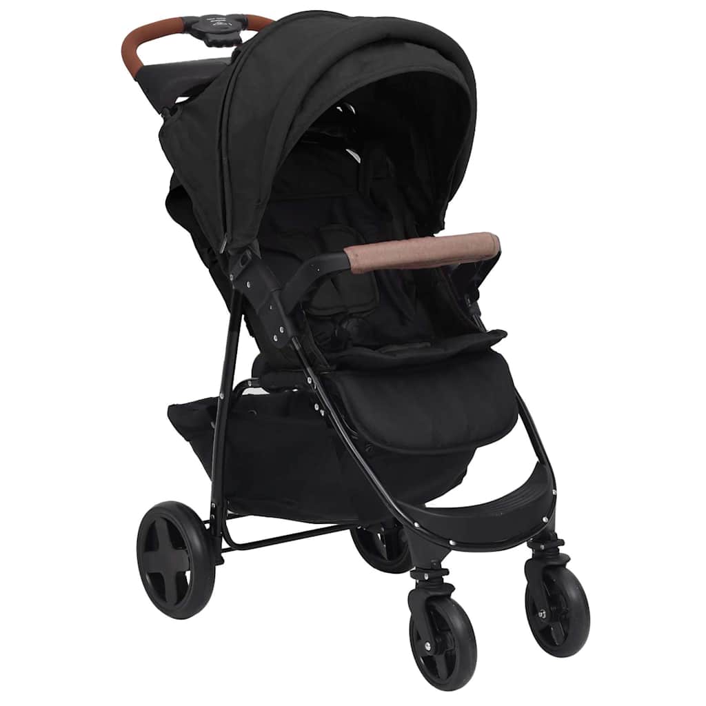 vidaXL 2-in-1 Steel Stroller Light Grey