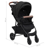 vidaXL 2-in-1 Steel Stroller Light Grey