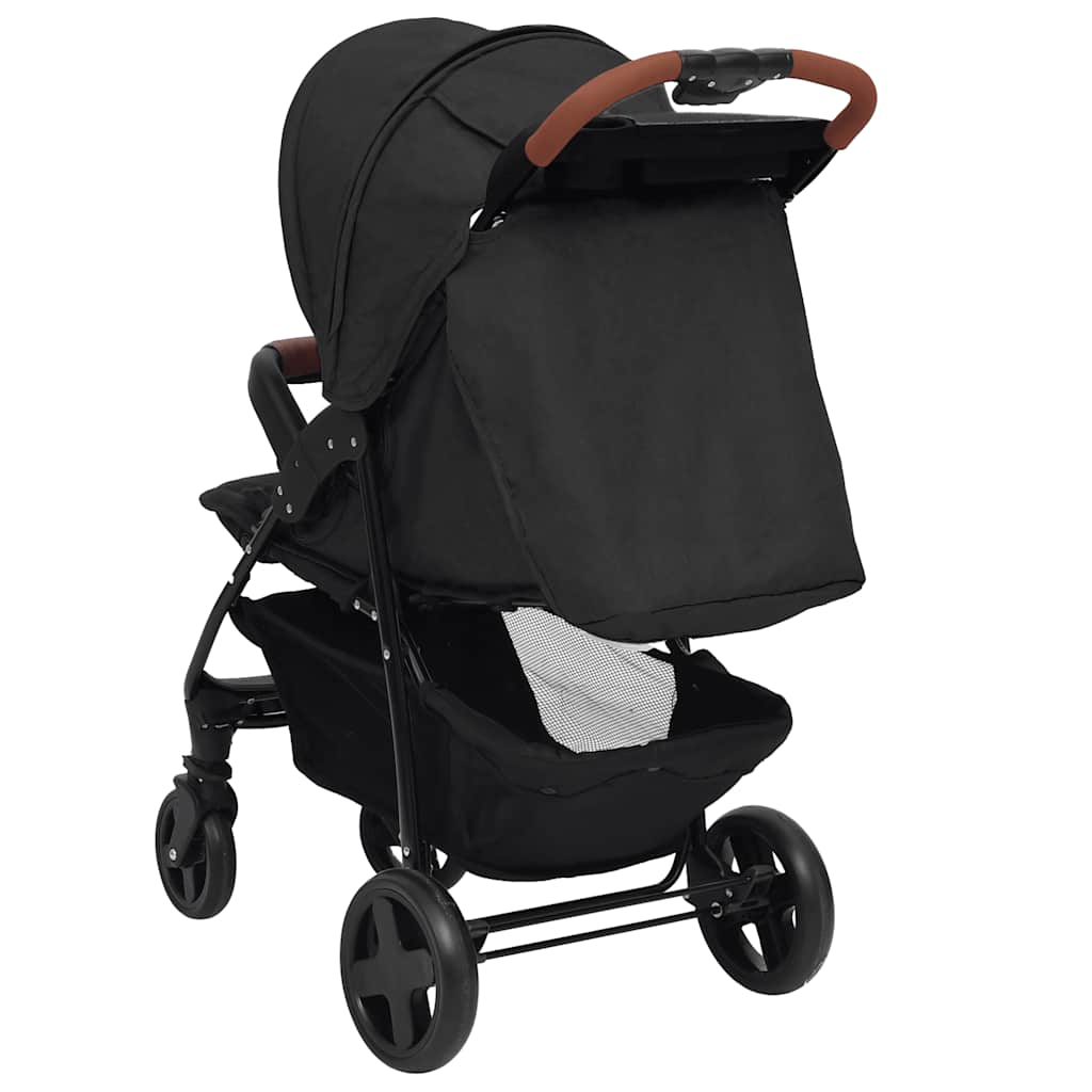 vidaXL 2-in-1 Steel Stroller Light Grey