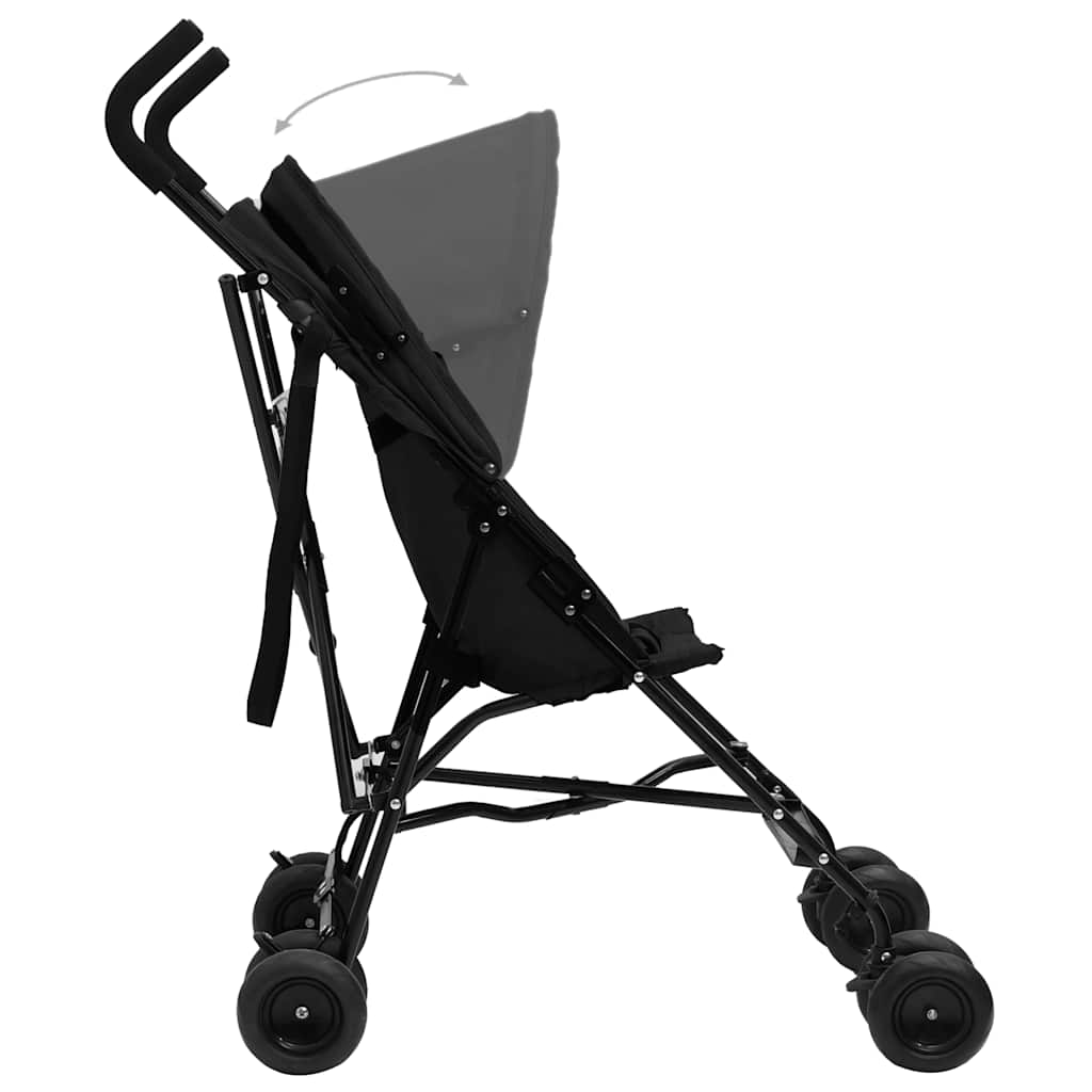 vidaXL Kids' Buggy Steel Light Grey and Black