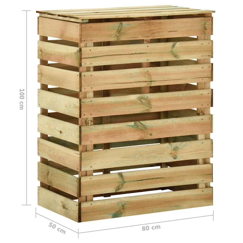 vidaXL Tuincompostbakken 2 st 80x50x100 cm geïmpregneerd grenenhout