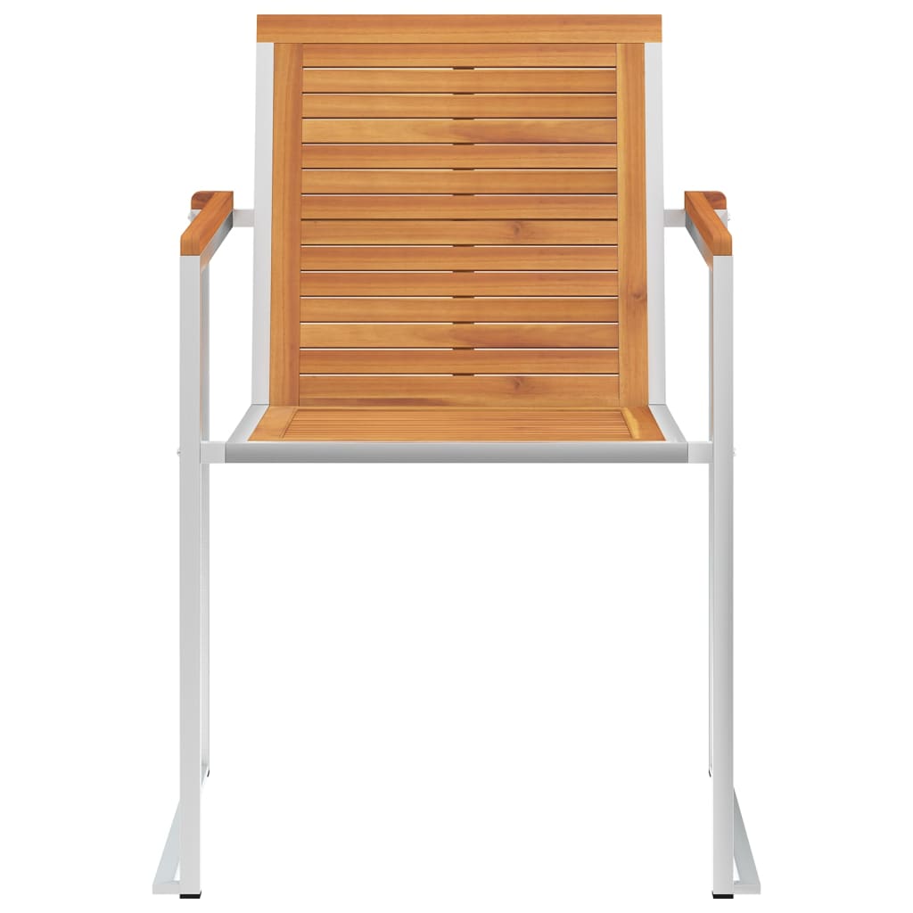 vidaXL Garden chairs 4 pcs solid acacia wood and stainless steel