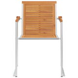 vidaXL Garden chairs 4 pcs solid acacia wood and stainless steel