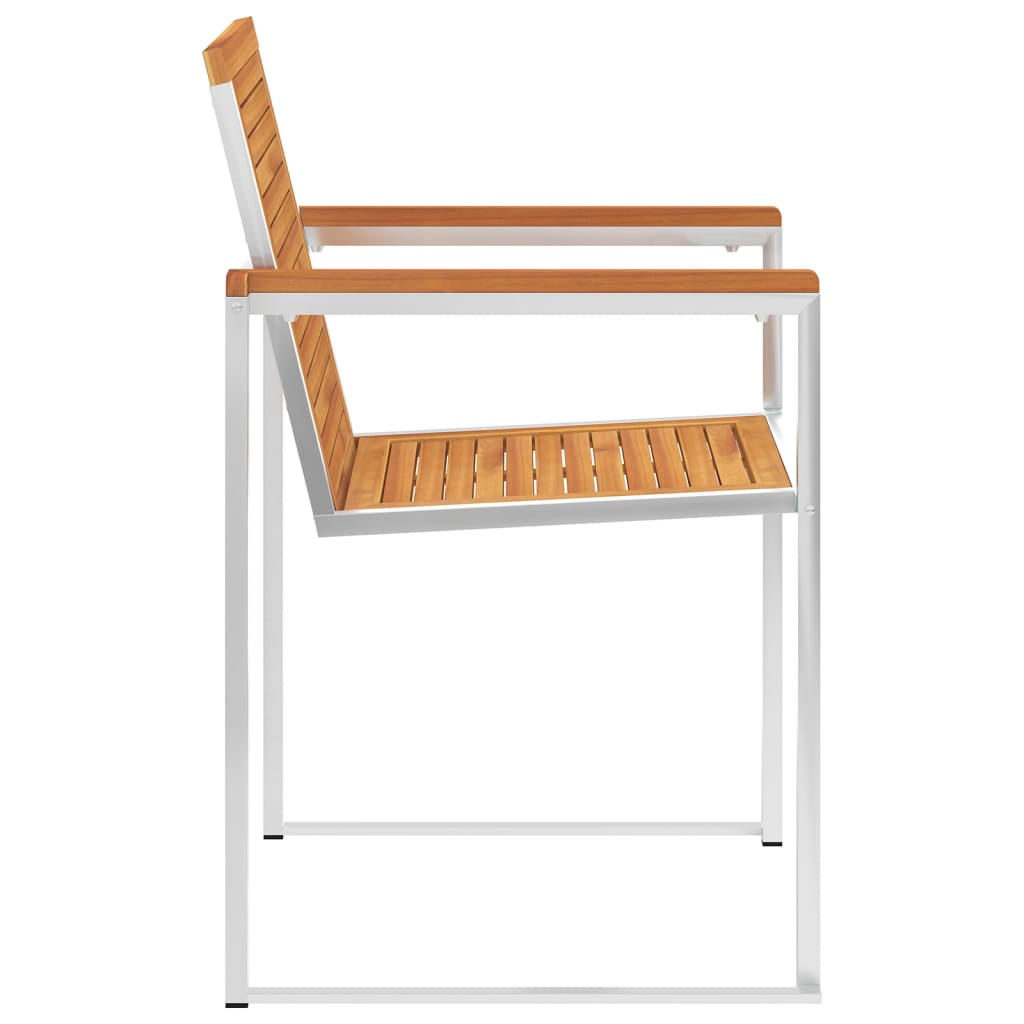 vidaXL Garden chairs 4 pcs solid acacia wood and stainless steel
